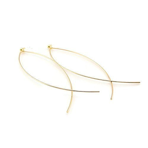 Long Thin Wire Threader Style Invisible Clip On Dangle Earrings - 2 Colors