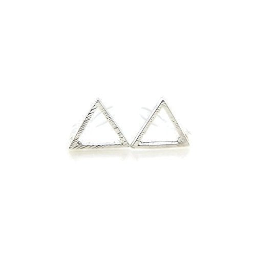 Invisible Clip On or Plastic Post Stud Look Earrings Open Triangle Stud