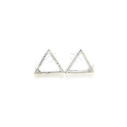 Invisible Clip On or Plastic Post Stud Look Earrings Open Triangle Stud