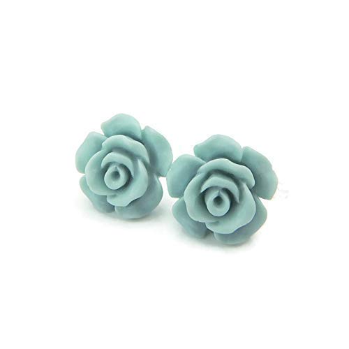 Boucles d'oreilles à tige en forme de rose, 13 mm