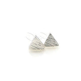 Invisible Clip On or Plastic Post Stud Look Earrings Brushed Triangle 9mm