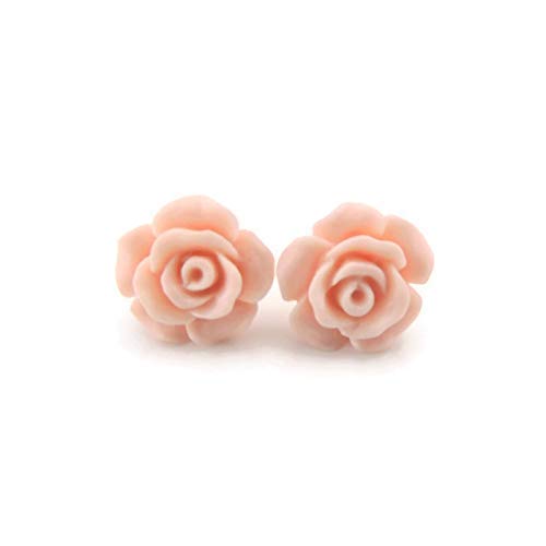 Boucles d'oreilles à tige en forme de rose, 13 mm