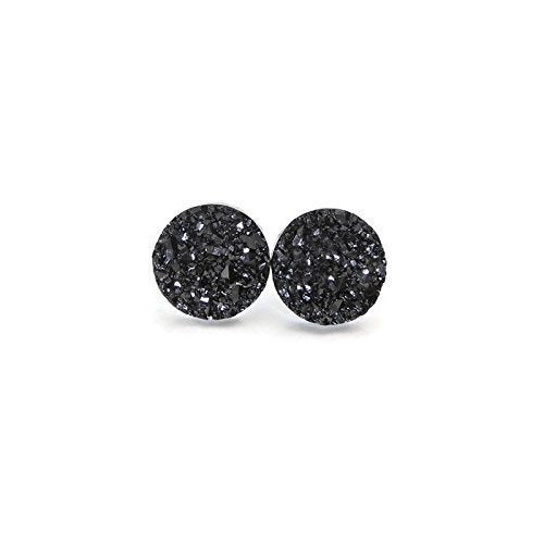 Resin Druzy Look Earrings, 12mm