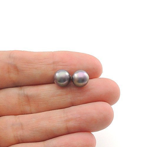 Boucles d'oreilles à tige en perles de coquillage, 8 mm