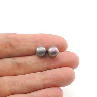 Boucles d'oreilles à tige en perles de coquillage, 8 mm