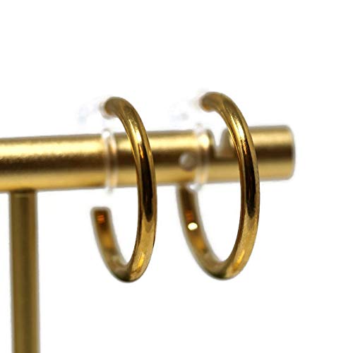 Hoop Earrings Invisible Clip On  for Non-Pierced Ears, 20mm