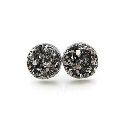 Resin Druzy Look Earrings, 12mm