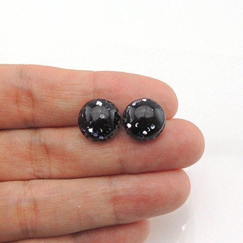 Glitter Filled Resin Earrings 12mm