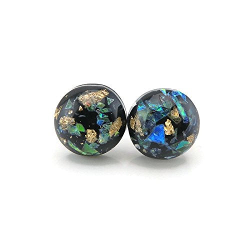 Foil Filled Cabochon Stud Earrings
