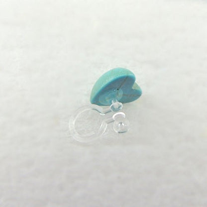 Boucles d'oreilles à tige en pierre turquoise artificielle en forme de cœur, 10 mm