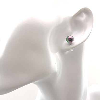 Boucles d'oreilles à tige en perles de coquillage, 8 mm