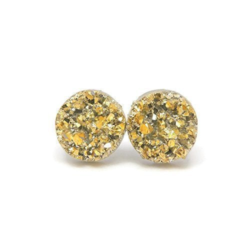 Resin Druzy Look Earrings, 12mm
