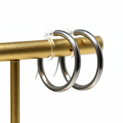 Hoop Earrings Invisible Clip On  for Non-Pierced Ears, 20mm