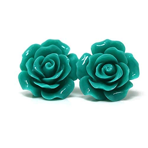 Grandes boucles d'oreilles à tige en forme de rose, 19 mm