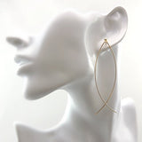 Invisible Clip On Dangle Earrings, Long Thin Wire Threader Style