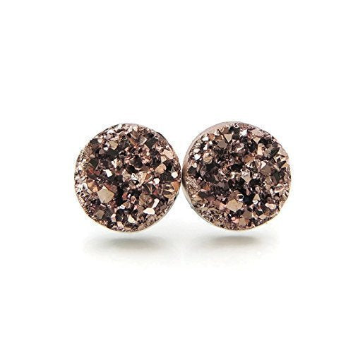 Resin Druzy Look Earrings, 12mm