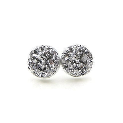 Resin Druzy Look Earrings, 12mm