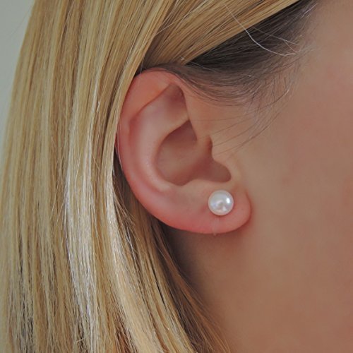 Cultured Freshwater Pearl Stud Earrings, Two Sizes
