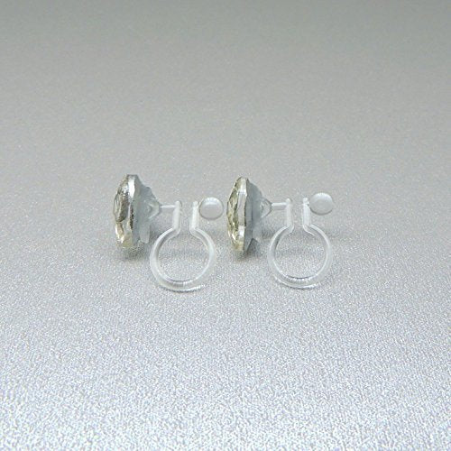 Heart Shaped Rhinestone Stud Earrings 8mm