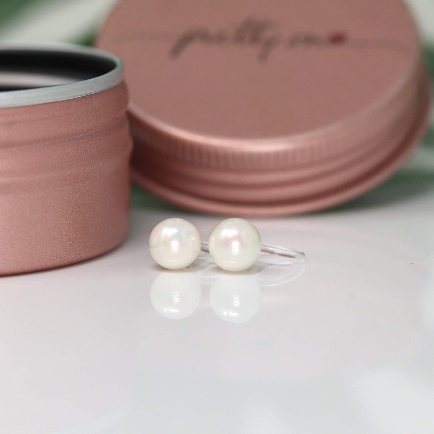 Double Sided Invisible Clip On Shell Pearl and CZ Earrings