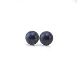 Plastic Posts or Invisible Clip On Earrings Blue Goldstone 8mm Stone