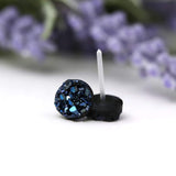 Plastic Post or Invisible Clip On Black Rose, Opalescent, Druzy- Gift Set