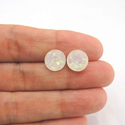 Opalescent Resin Stud Earrings, Two Sizes