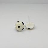 plastic post soccer ball earrings