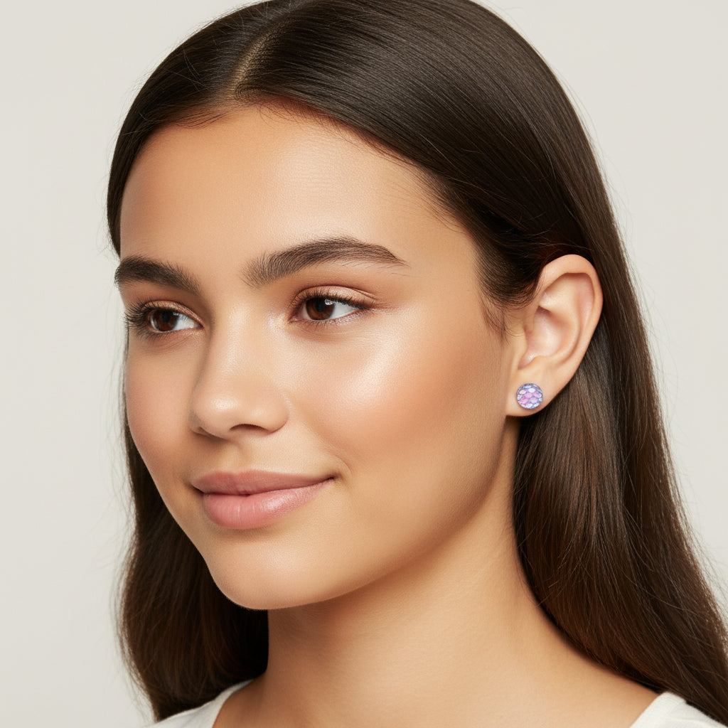 Mermaid Scale Stud Earrings