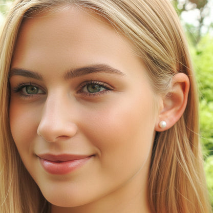 Double Sided Invisible Clip On Shell Pearl and CZ Earrings