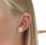 Metal Free Daisy Earrings on Plastic Posts for Sensitive Ears