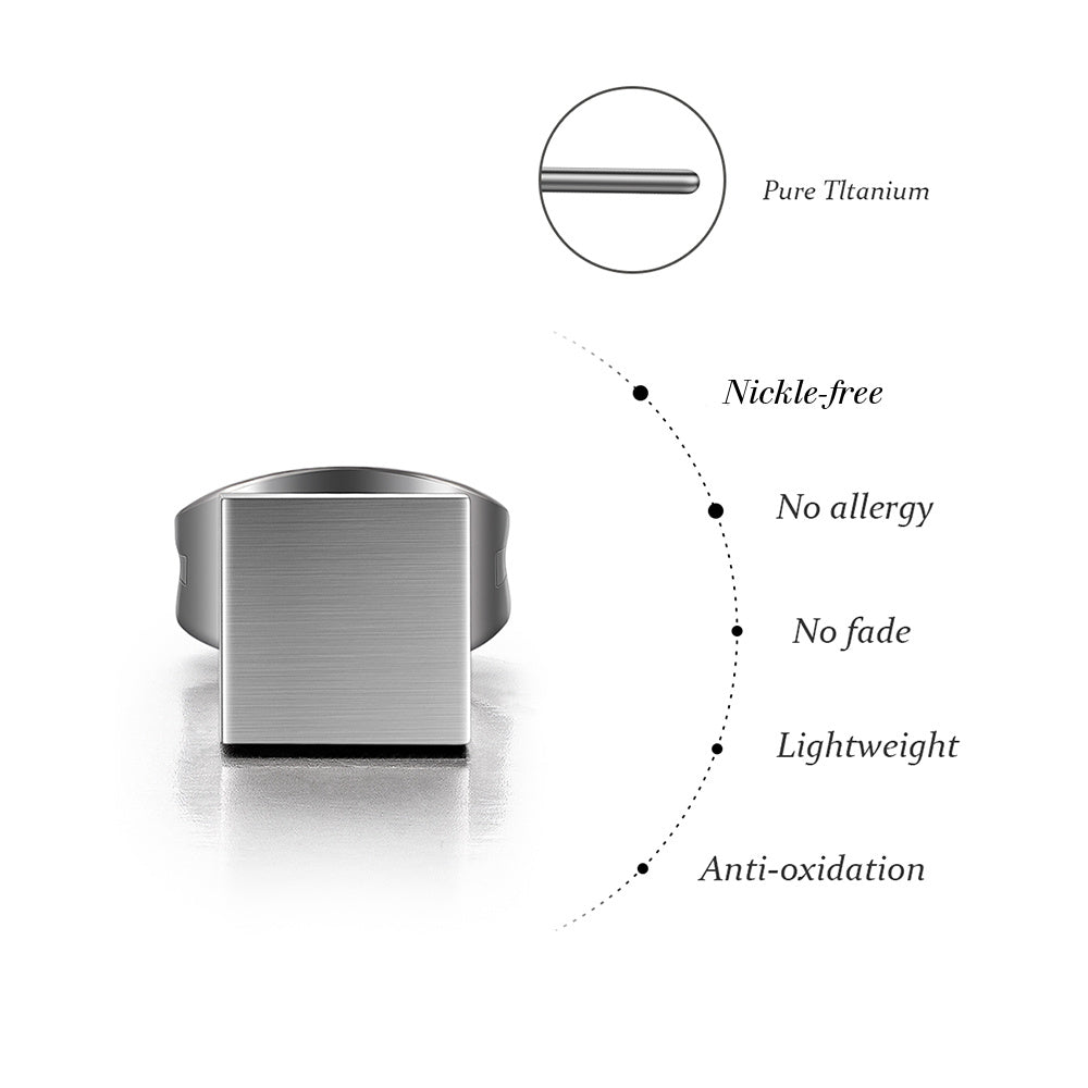 Titanium Square Stud Earrings