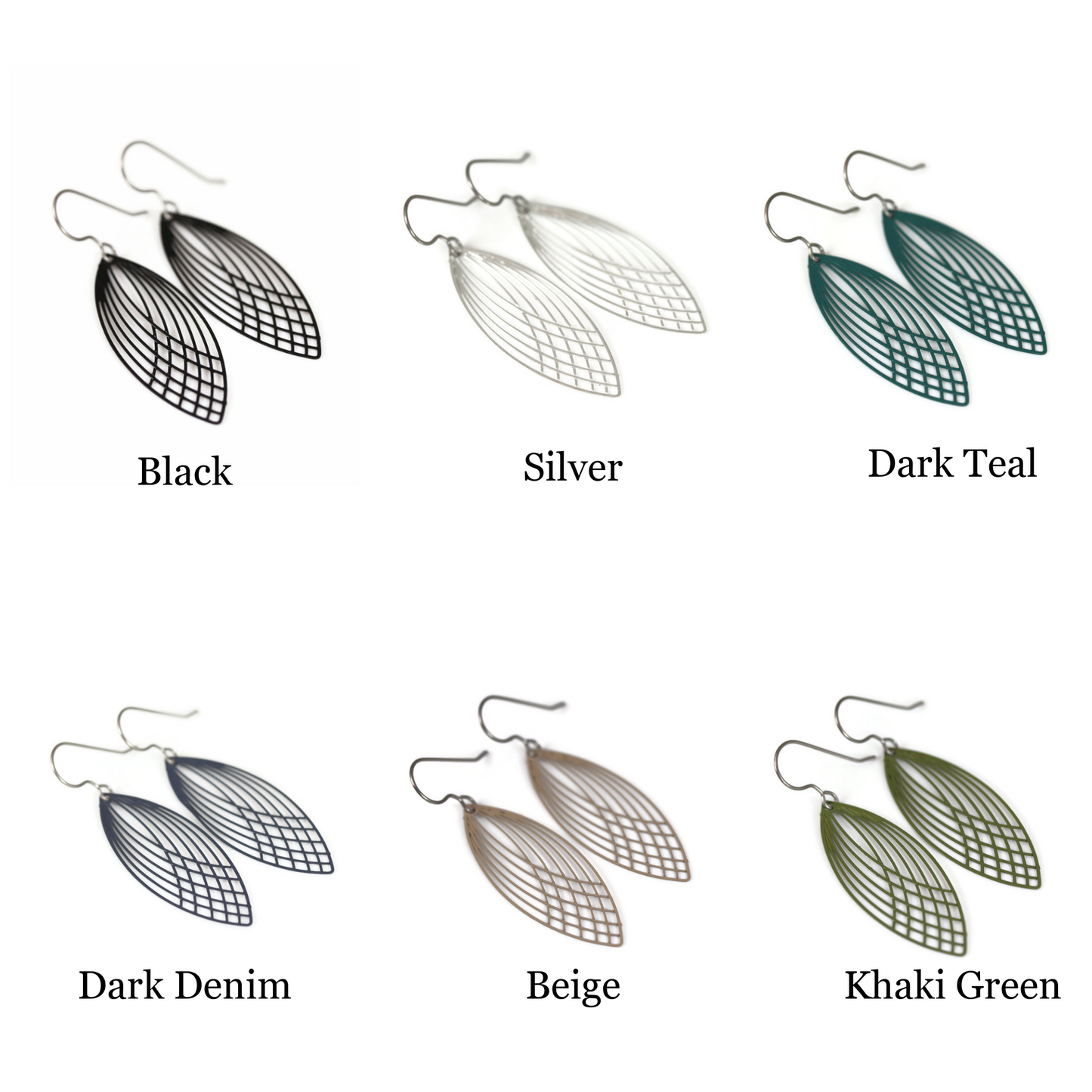 Marquise Shape Dangle Earrings - 6 Colors