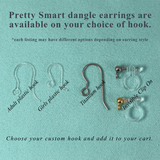 Dangle Earrings Long Minimalist Bar Invisible Clip On, Titanium or Plastic Hook