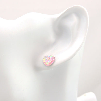 Sparkly Heart Stud Earrings