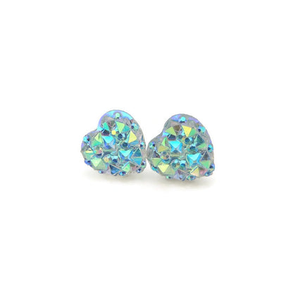 Sparkly Heart Stud Earrings