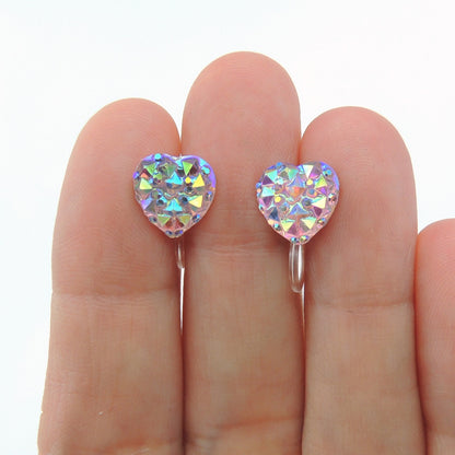Sparkly Heart Stud Earrings