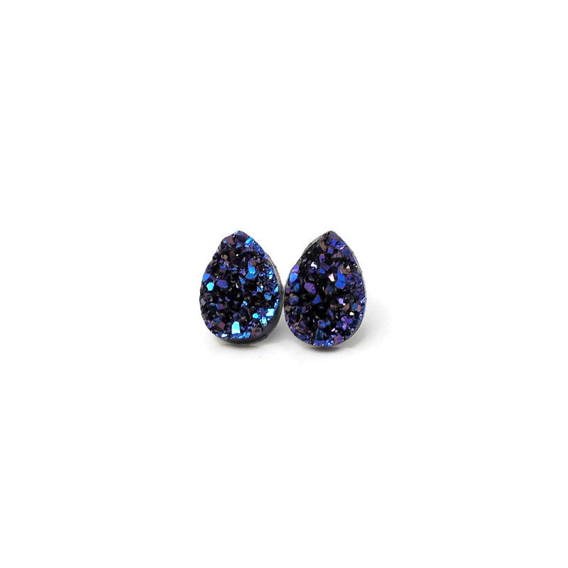 Teardrop Faux Druzy Stud Earrings