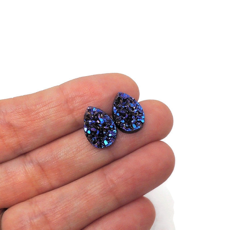 Teardrop Faux Druzy Stud Earrings
