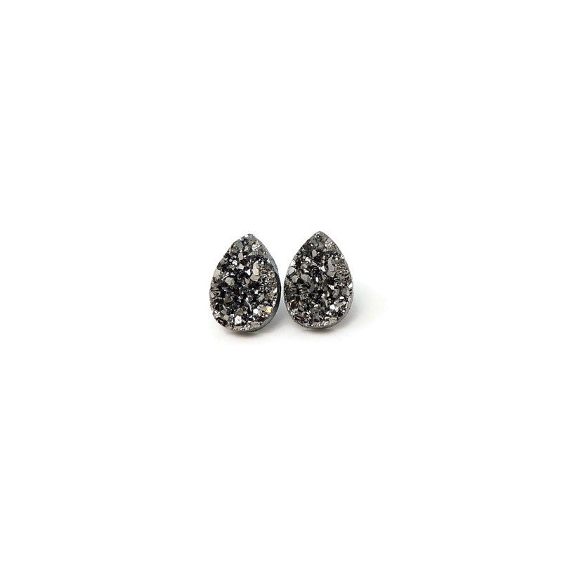Teardrop Faux Druzy Stud Earrings