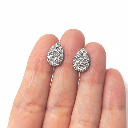 Teardrop Faux Druzy Stud Earrings