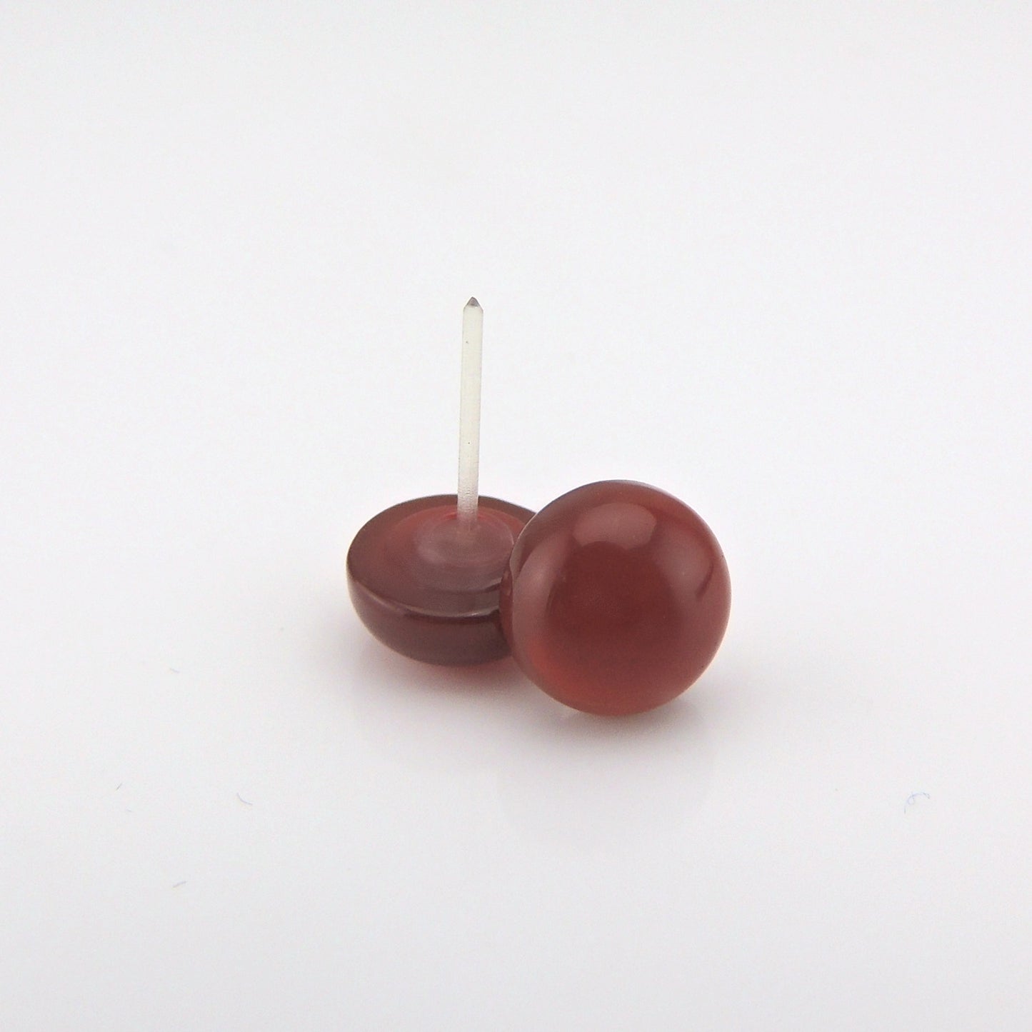 Boucles d'oreilles à tige en pierre d'agate rouge, 10 mm