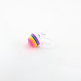 Pretty Smart earrings invisible clip on metal free 3D rainbow hearts