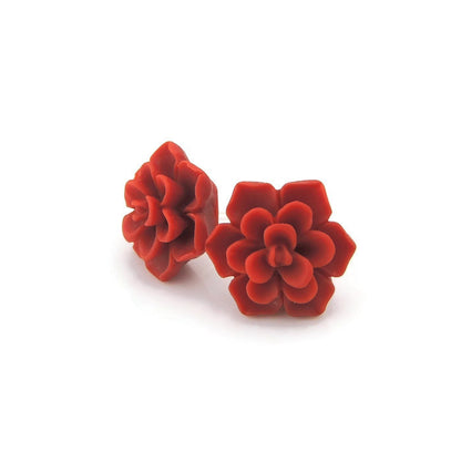 Succulent Flower Stud Earrings