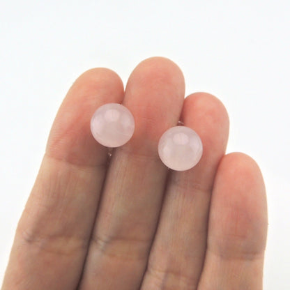 Poteau en plastique ou clip invisible sur boucles d'oreilles en pierre de quartz rose, sans métal