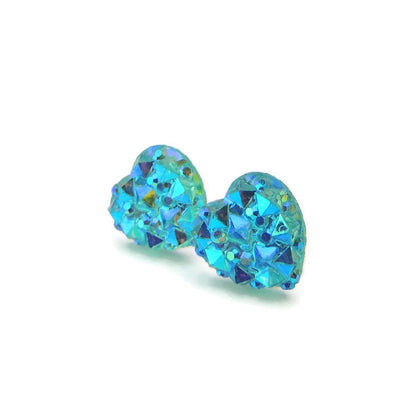 Sparkly Heart Stud Earrings