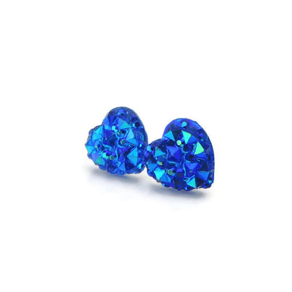 Sparkly Heart Stud Earrings