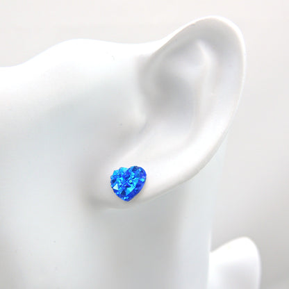 Sparkly Heart Stud Earrings