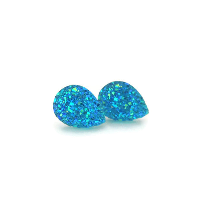 Teardrop Faux Druzy Stud Earrings
