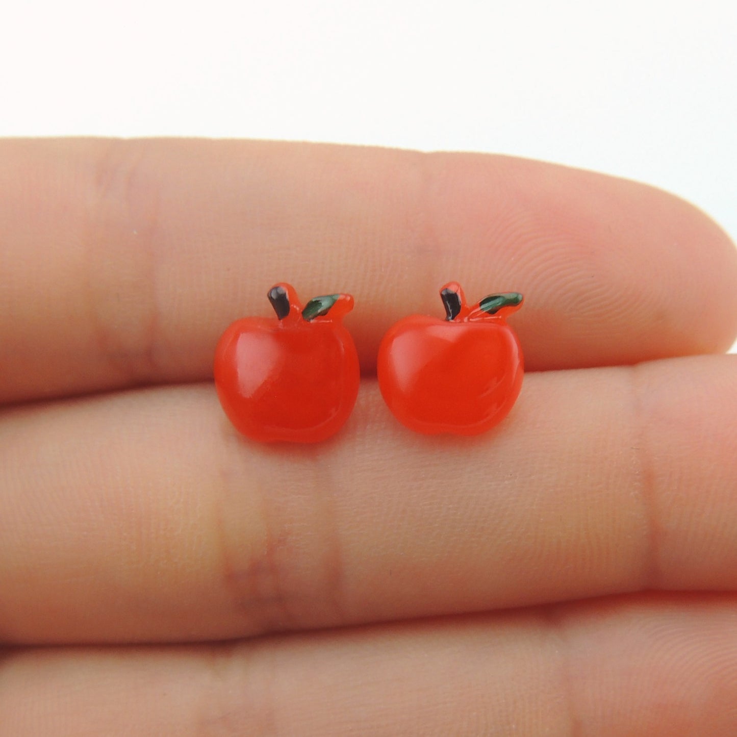 Red Apple Stud Earrings